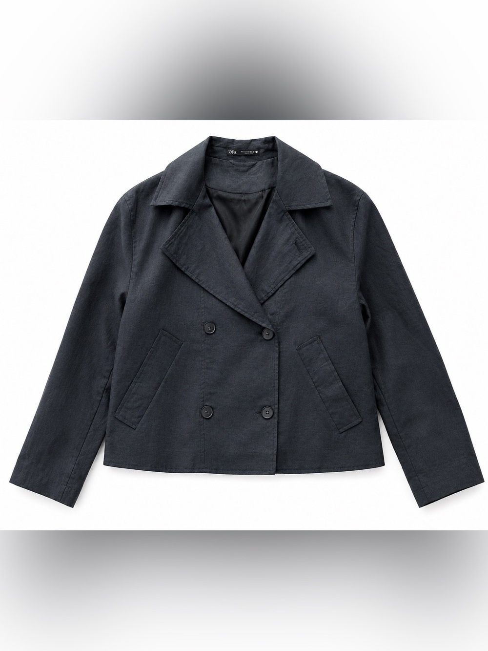 ZARA Man Linen Blend Cropped Jacket